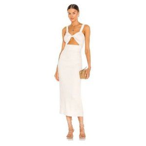 NWT Shona Joy Fitted Cut Out Sleeveless Midi Dress Ivory White 6